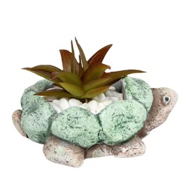 Plant Pot, Turtle Cement Flower Pot Unique Cute, Succulent Cactus Gift Planter with Drainage Hole, Decorative Novelty Planter Container