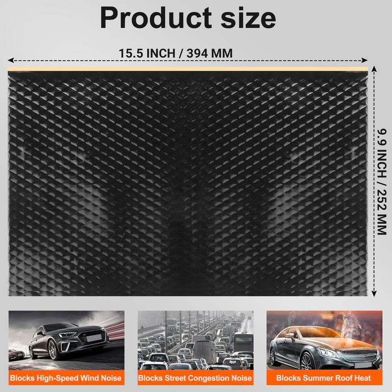 Rtcimoic Sound Deadening Mat, 80 mil (2 mm), Car Soundproofing