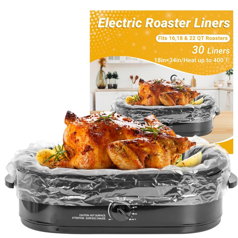 30 Count Electric Roaster Liners, Fits 16, 18, 22 Quart