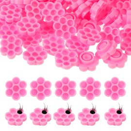 JJUNW 100 Pieces Lash Glue Holder, Lash Glue Flower Cups, Eyelash Extension Glue Holder, Lash Glue Tray Glue Holder Glue Rings Lash Extension for Women Girls Eyelash Extension Supplies (100)