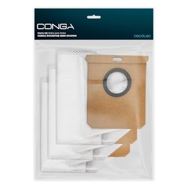 Cecotec Sacchetti Polvere Base Autosvuotamento Pack 3 Conga Rockstar 5500 Station Flex Pet Flex. Ricambio Originale, Alta Capacità, Sistema Igienico per manutenzione semplice e pulizia senza contatto