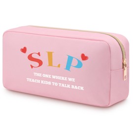 Speech Therapy Gifts Cosmetic Pouch Thank You Appreciation Presents for Women Speech Language Pathology Friend Sister Language Pathologist Gift Birthday Christmas Makeup Travel Pouch