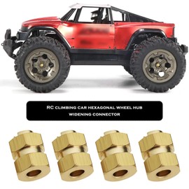 VGOL 4Pcs 7mm Brass Hex Wheel Hubs and Extension Hex Drive Adapter Compatible with Axial SCX24 AXI00001 AXI00002 AXI90081 RC Crawler Car