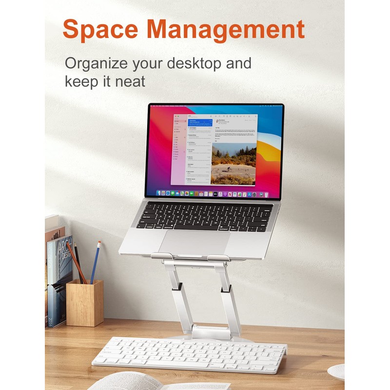 tounee Telescopic Laptop Stand for Desk with 360° Swivel Base,