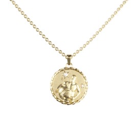 PASCAL 18K Gold Vermeil Zodiac Constellation Horoscope Necklace 16-18" (Aquarius, Gold)