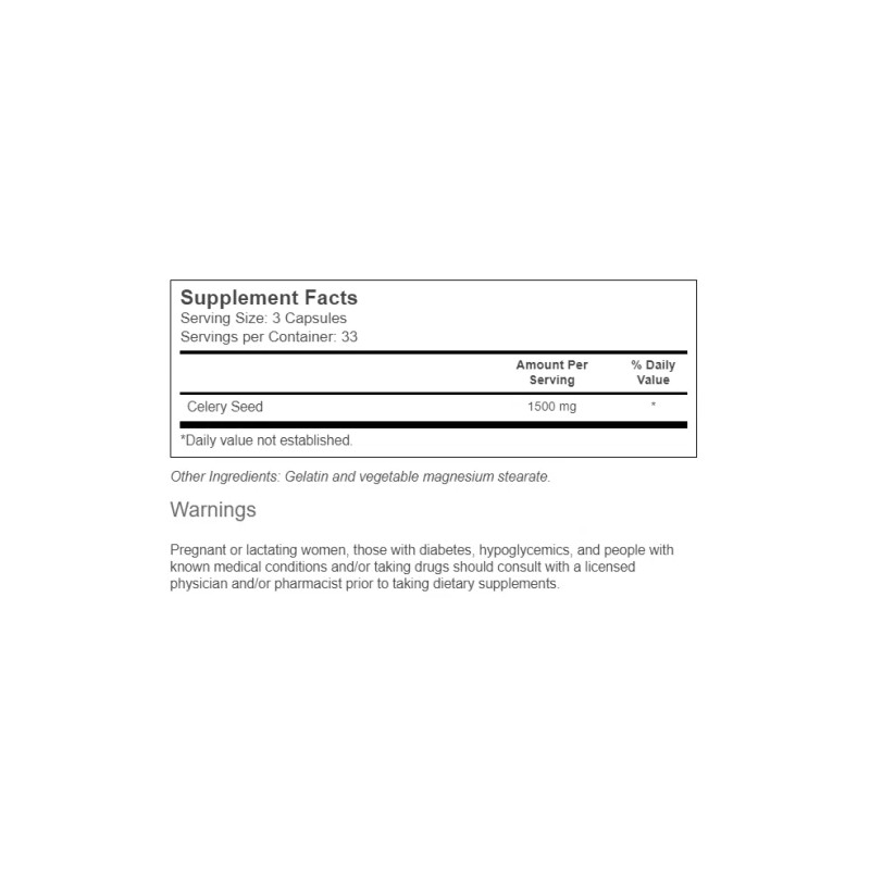 Vitacost Celery Seed - 1,500 mg per serving - 100