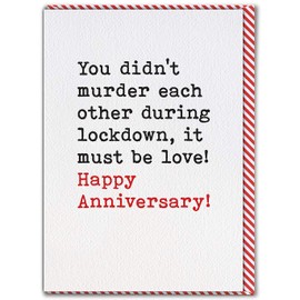 Brainbox Candy - Funny Humorous Cheeky Wedding Anniversary Card - 'Anniversary' - Perfect For Son Daughter Friends Brother Sister Siblings Parents Mum Dad