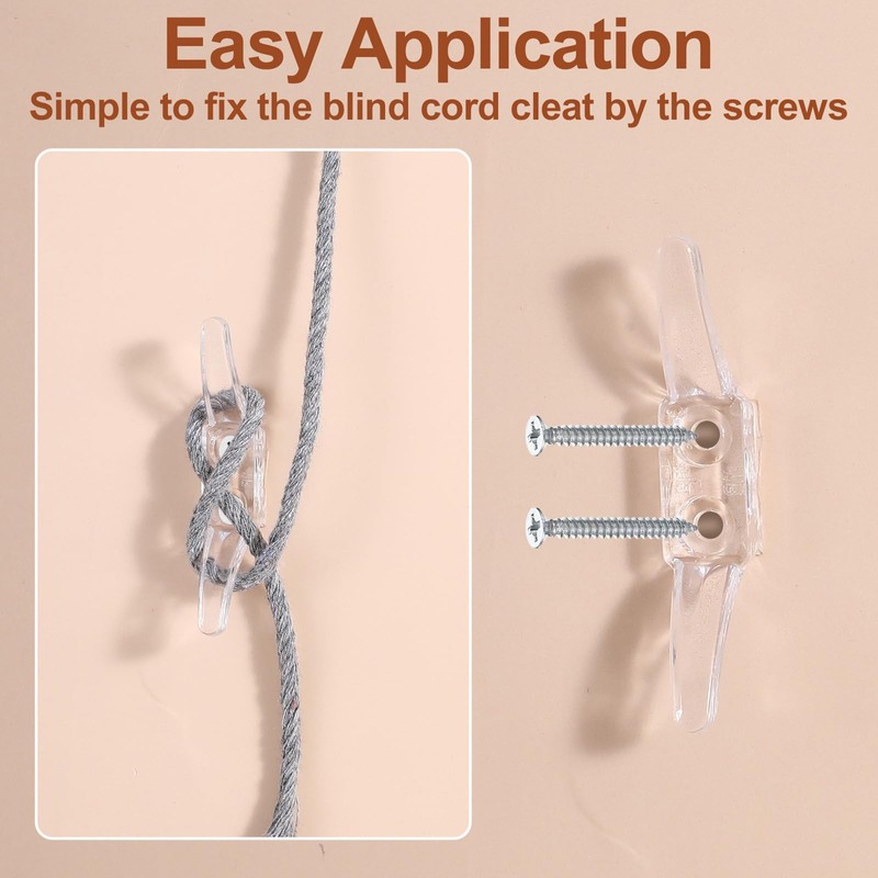 Ouligay 12 Pcs Blind Cord Holder Clear Cord Cleat Plastic