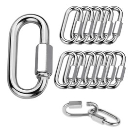 Chain Link Chain Connector, Pack of 14 M4 Chain Link Chain Connectors, Stainless Steel Screw Connector, Chain Link Shackle, Chains Quick Release for Outdoor, Indoor, Camping and Hiking