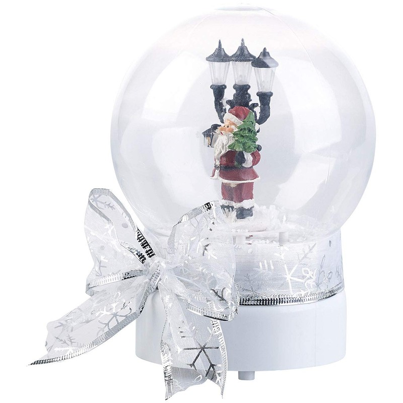 Infactory Christmas Decoration: Singing Santa Snow Globes, Touch Activated, LED