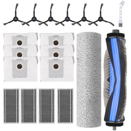 19 Pack Replacement Parts for Ecovacs Deebot X8 Pro Omni for Yeedi S14 Plus Robot Vacuum Accessories include 1 Main Brush, 1 Roller Mop Pad, 4 Hepa Filter, 6 Side Brush, 6 Dust Bag