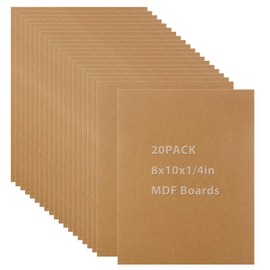 ACXFOND 20 Pack 8” x10” MDF Boards - 1/4” Thick Boards for Crafts, Medium Density Fiberboard Unfinished Wood Art Boards Blank Wooden Blocks Chipboard Panels for DIY Crafts, Painting, Engraving