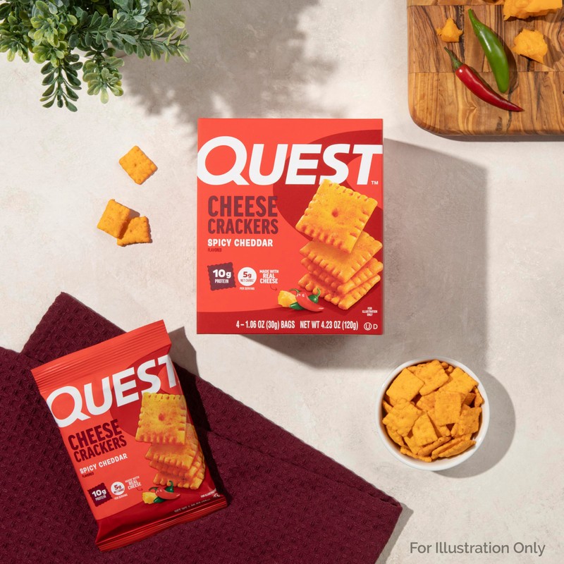 Quest Nutrition Cheese Crackers, Spicy Cheddar Blast, 10g of Protein,