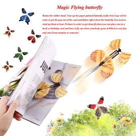 BFY Magic Flying Butterfly Wind Up Toys for Card, Gag Gifts for Kids Great Surprise  Colorful Butterfly in Book Greeting Card Books for Wedding Party (5 Pcs)