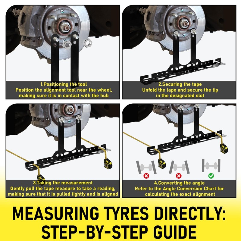 FODAHRWS 2 Pack Wheel Alignment Tool with Connection Sheet, Heavy