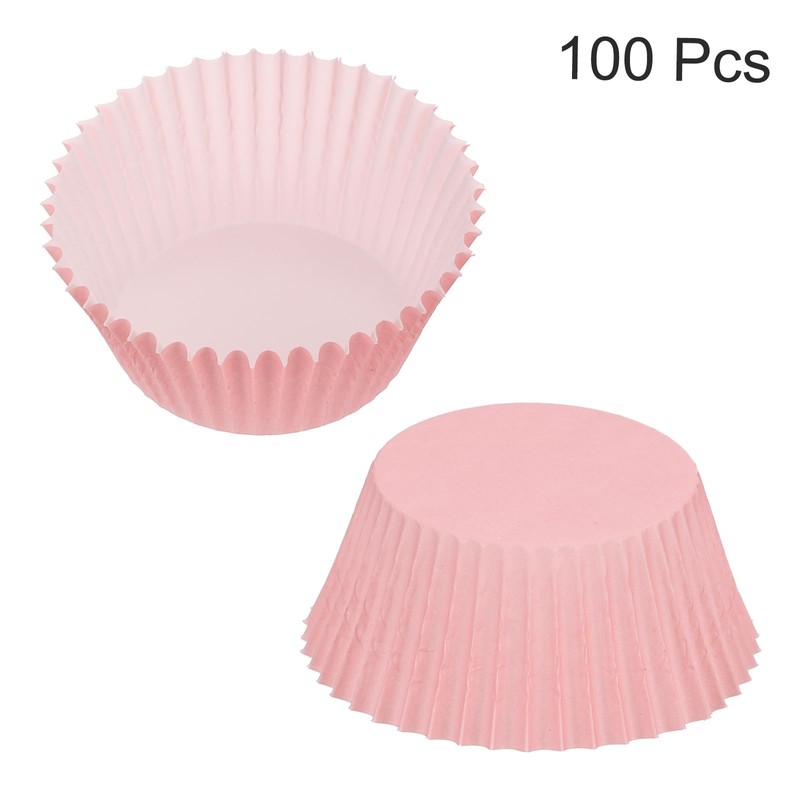 uxcell 100 Pcs Cupcake Liners, Muffins Paper Baking Cups Wrappers