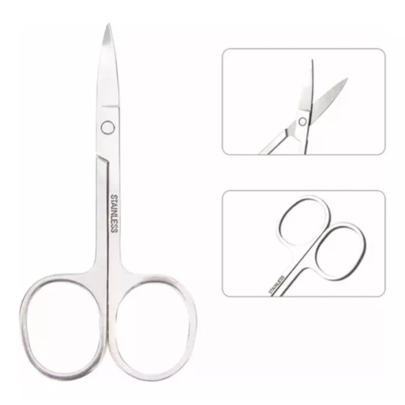 Modalan Tijeras De Acero Inoxidable Manicura / Cejas/ (3 Piezas)