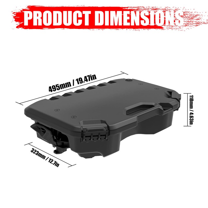 XATVXUTV 2.6Gal/10L Rear Modular Cargo Box for Can Am Maverick,