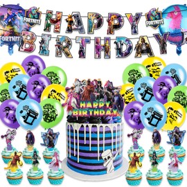 Birthday Party Supplies , Birthday Decorations Include Banner, Ballons, Cake&Cupcake Toppers,Foil Balloons,Tablecloth Table Cover Tableware Party Favor