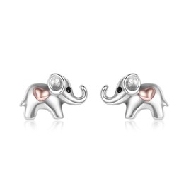 YAFEINI Elephant Earrings Sterling Silver Elephant Studs Earrings for Women Girls Jewelry Gifts