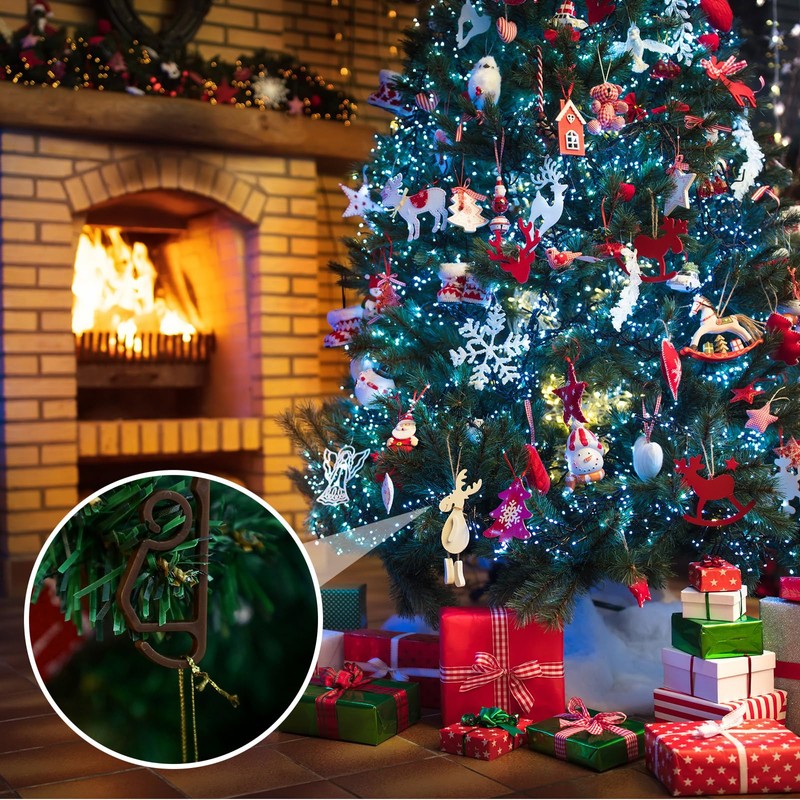 Marsui 120 Pieces Christmas Light Clips Outdoor Gutter Hooks Plastic