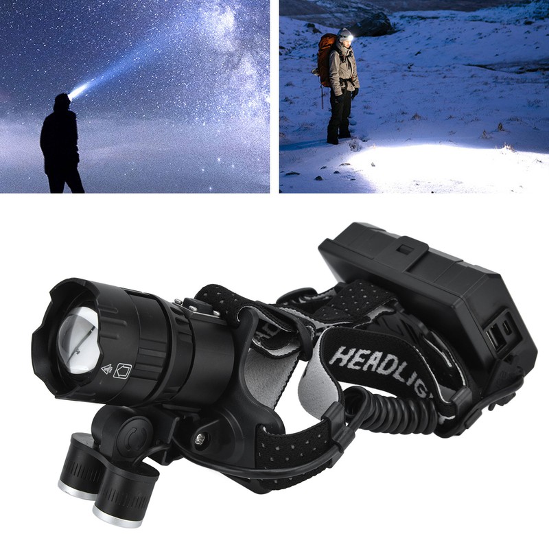 XHP160 Strong Headlight USB Charging Adjustable Waterproof Head Mounted Telescopic