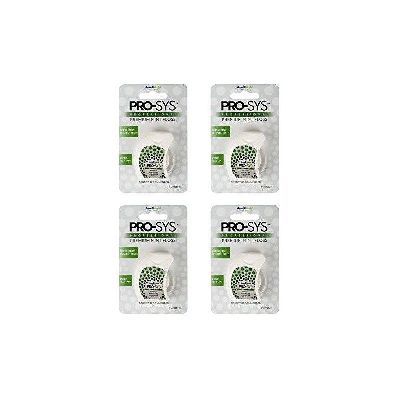 PRO-SYS® Premium Mint Dental Floss, Shred-Resistant, Removes Plaque & Food,