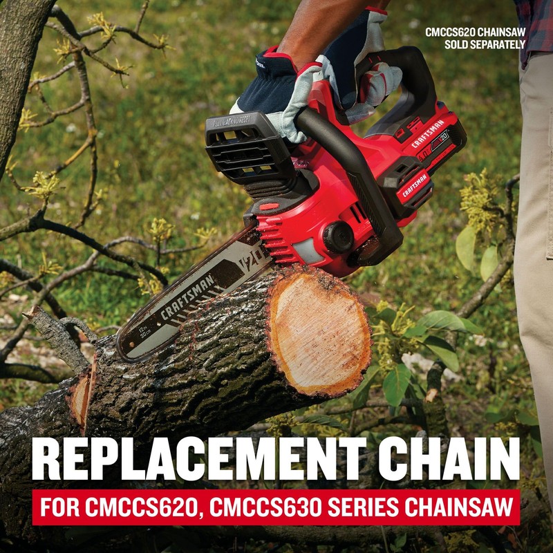 CRAFTSMAN 12 inch Chainsaw Chain, Replacement Chain for CMCCS620, CMCCS630
