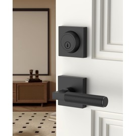 Asidrama Premium Black Zinc-Alloy Front Door Lock Set: Double Cylinder Deadbolt, Heavy Duty Security Handleset for Left/Right Exterior Doors, Universal Entry Locks (2 Pack)