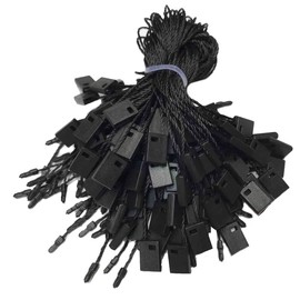 SatsoniK 7" 100 Pcs Hang Tag Nylon String Snap Lock Pin Loop Fastener Hook Ties (Black)