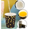 Riverhighfur Pack of 100 Black and Gold Party Paper Cups