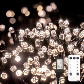 suddus Christmas Tree Lights Indoor, 100 LED 33ft Warm White Led Christmas Lights, Christmas String Lights Outdoor for House, Windows, Patio, Doors, Fireplace, Garden, Home, Decoration