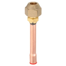 uxcell 3/8" SAE 45 Degree Brass Pipe Fitting, 1 Pcs Flare Connector Male Thread Adapter with Brass Nut and Copper Tube for Air Conditioner HVAC Refrigeration