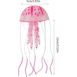 Yxinjy 4 Pack Glow Jellyfish Floating Fish Tank Decorations Glowing Effect Silicone Simulation Jellyfish Ornament Aquarium Decorations
