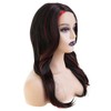 Long Wavy Black Red Wigs for Women Synthetic Side Part