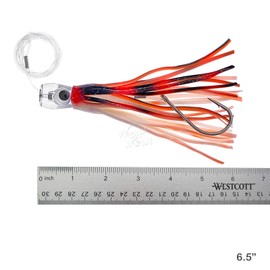 3pcs Red White 3-Size Fish WOW!® 6.5" 9" 11" Fishing Cup Trolling Skirt Tuna Lure Offshore Saltwater Marlin Tuna Lures Mahi Mahi Lures Dolphin Durado Wahoo Big Game