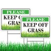 2 Pack Keep Off Grass Sign with Stake, 12.6"x9.5" keep