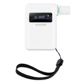 Elecom HCS-AC01BTWH Alcohol Checker Mouthpiece Type, App Compatible, Record Measurement Results, Storage Bag Included, White