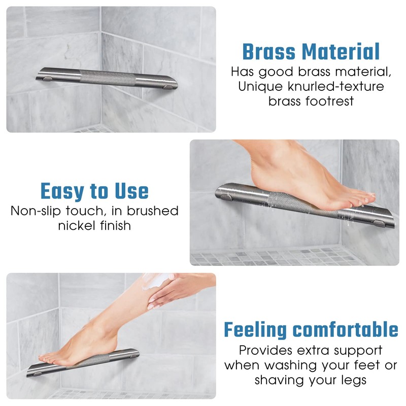 Sanliv Shower Foot Rest Bar,Corner Foot Rest for Shaving Legs,Wall