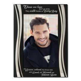 Those we Love, Bereavement, Memorial, In loving Memory Silver Plated Photo Frame, Black and Silver