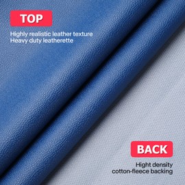 SOTISI Vinyl Fabric, Marine Faux Leather Upholstery, for Upholstery Crafts, DIY Sewings, Sofa, Handbag, Earrings, Hair Bows Decorations (Blue 54 x 72 inch 2YD)