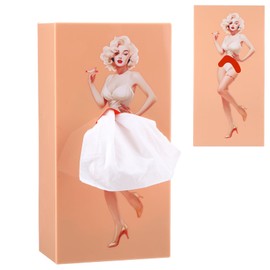 Retro Girls Tissue Box with Flying Skirt, Cosmetic Tissue Box, Tissue Box, Kleenex Box, Decorative Tissue Holder, Suitable for Living Room, Bedroom, Office (Beige)