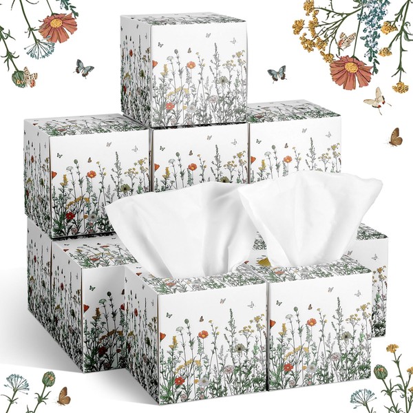 Fourluoo 12 Pack Valentine‘s Day Facial Tissues Cube Face Boxes