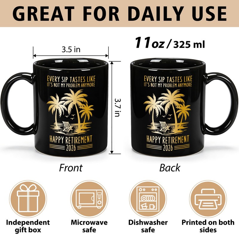 Happy Retirement Mug 2026 Retirement Gift for Men Women Coworker