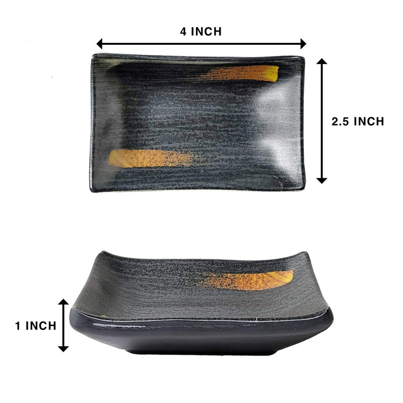 Happy Sales HSMSP-GLDBRU, Japanese Style 6 Piece Perfect Sushi Set