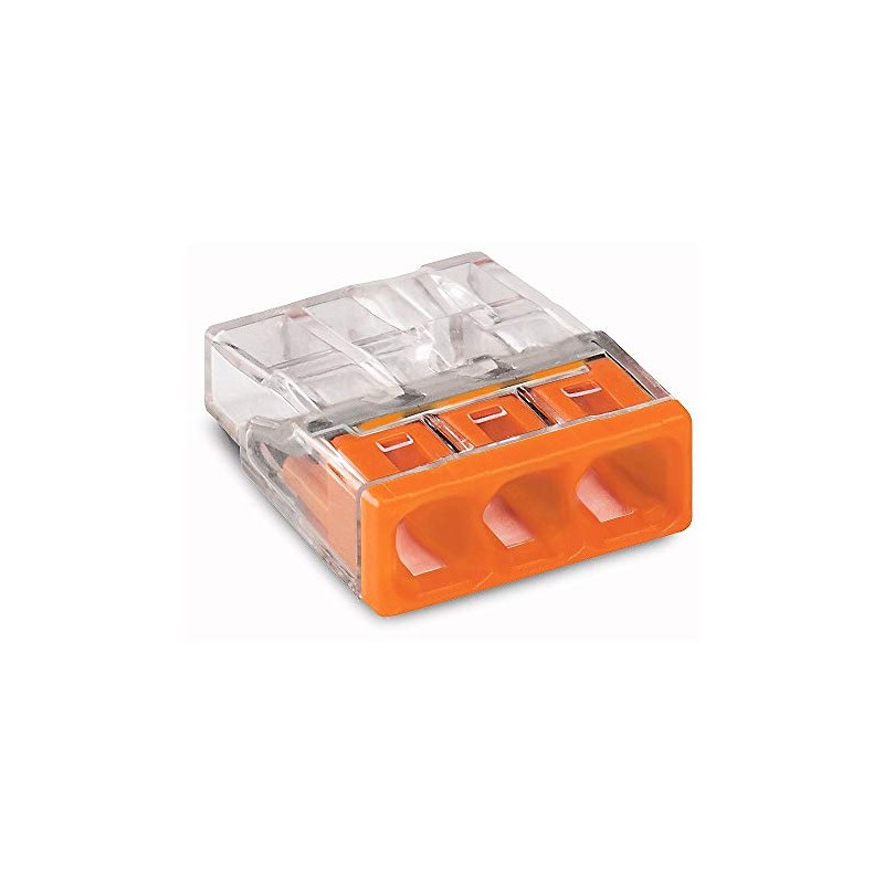WAGO 2273-203 Compact Push Wire Connector for Junction Boxes, 3-Conductor