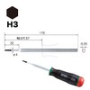 Vessel Replacement Shaft for Torque Screwdriver HEX 3 Opposite Side