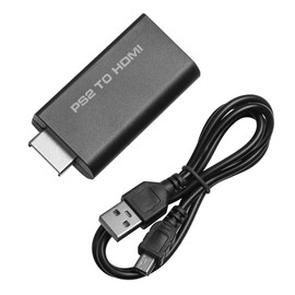 HomeSoGood PS2 to HDMI Converter Adapter, Audio Video Converter Adapter with 3.5mm Audio Out for HDTV HDMI Display Supports All PS2 Display Modes(Black)