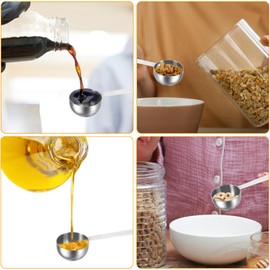 Ouligay 2Pcs 1 2 Teaspoon Tablespoon Measuring Spoon 15ml and 30ml Stainless Steel Metal Single Measuring Spoons Long Handled Individual Teaspoon Scoop Metal Measuring Spoon