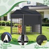 RUIHONG Outdoor Dog Kennel Cover 4'Dx4'Wx4.6'H Black Heavy-Duty Waterproof Dog
